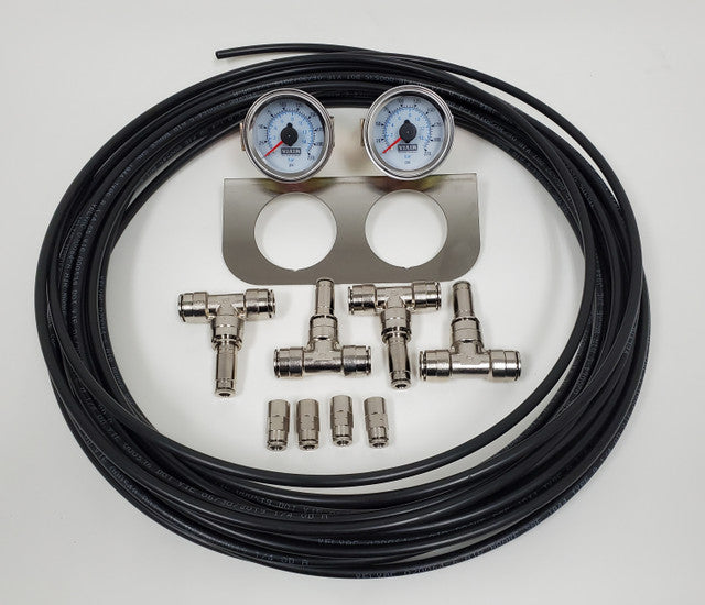 HOPPO'S 2 x Dual needle gauge kit**4 corners**white face** 3/8 Line kit.