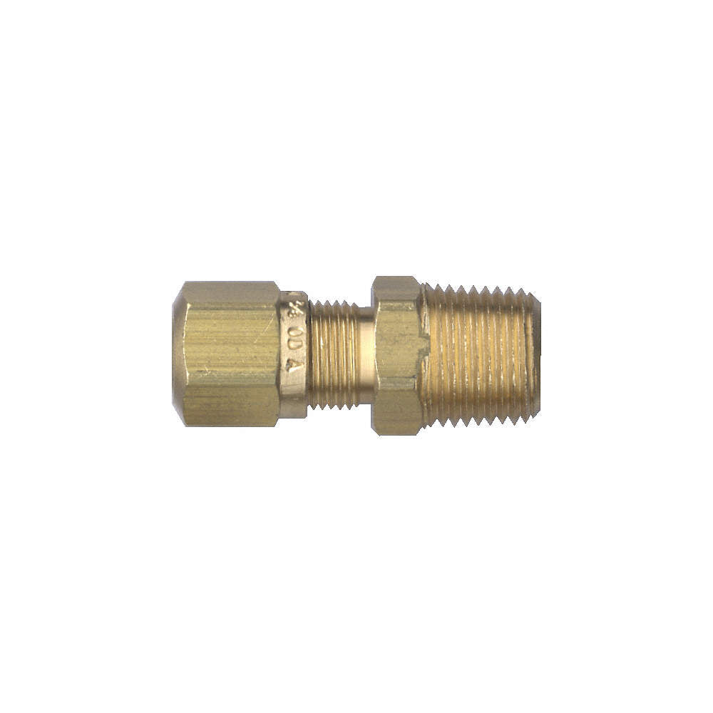 Elbow Connector Compression, Brass, 3/8 (1/4 NPTM), Bag of 1