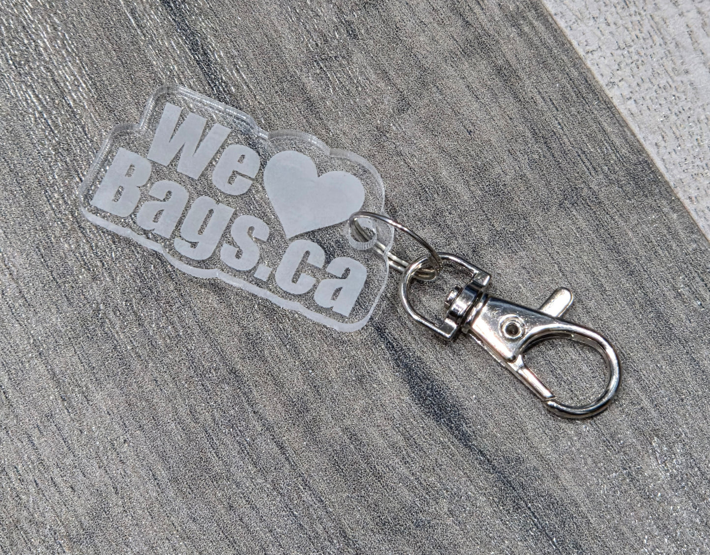 WeloveBags.ca Acrylic Keychain.