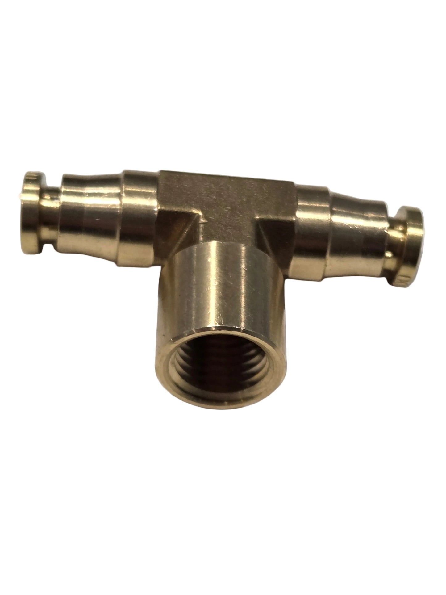 T fittings 1/4 NPT female to two PTC 1/4 D.O.T Rated fitting