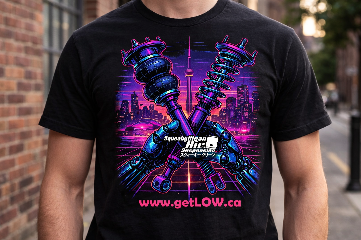SqueakyClean Suspension – CyberStrut Neon Tee