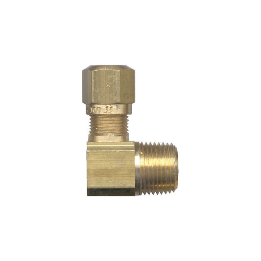 3/8 Hardline to 1/4 NPT male Compression DOT fitting 90 Degree Elbow