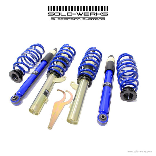 Solo Werks S1 Coilover System - VW (A7 MKVII) 2015+ Golf & GTI Gas Engines Audi A3 (8V) 2014+ All Motors Audi TT (8S) 2014+ All Motors 55mm Front Struts With Rear Multi-Link Suspension - S1VW012