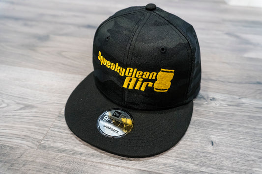 SqueakyClean Air New ERA limited edition snap back.  Black camo.